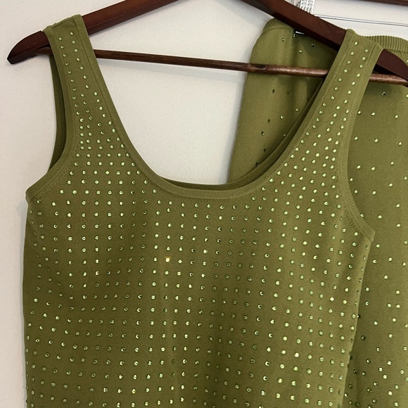 NWT House  of Harlow 1960 Green. Two Piece Set. Green Rhinestones all over.Sz S - Picture 12 of 13
